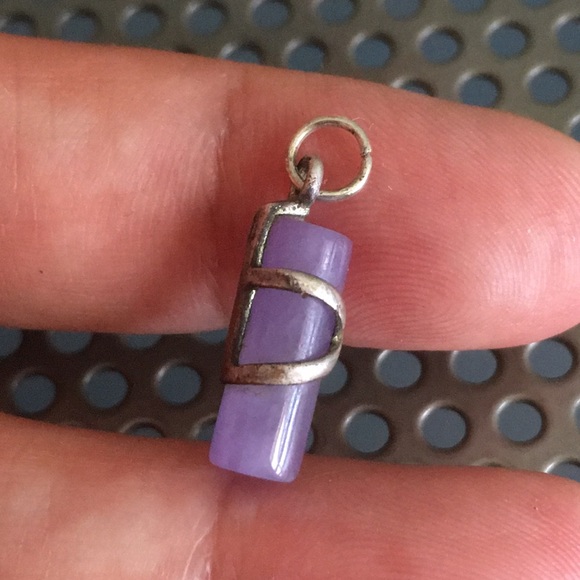 🖤Vtg Lavender jade sterling silver pendant - Picture 2 of 5
